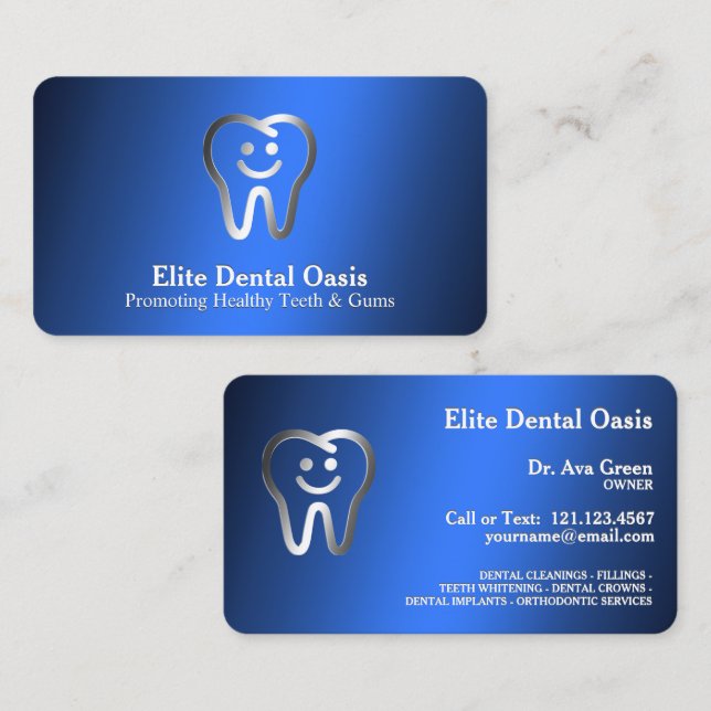 Tarjeta De Visita Dentist Elite Dental (Anverso / Reverso)