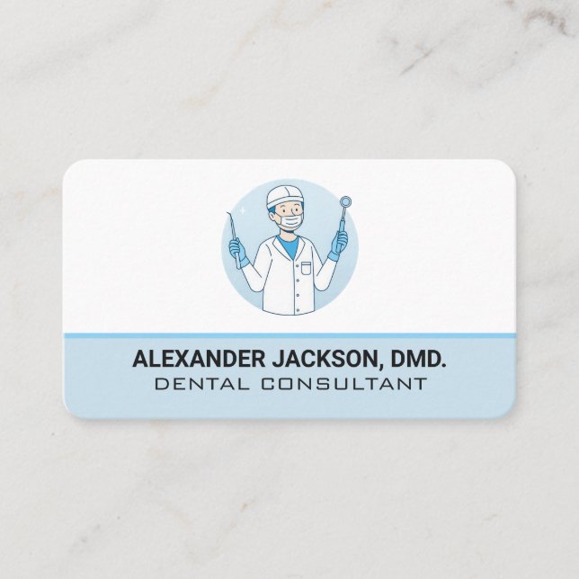 Tarjeta De Visita Dentist Holding Tools (Anverso)