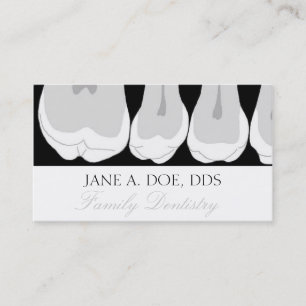 Tarjeta De Visita Dentist Office Dental Teeth X-Ray Silver Script