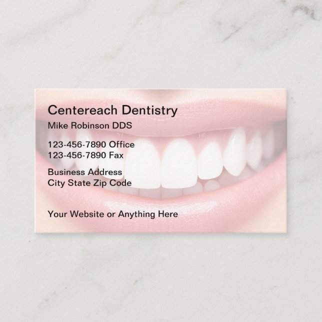 Tarjeta De Visita Dentist Office Smile Theme Business Cards (Anverso)