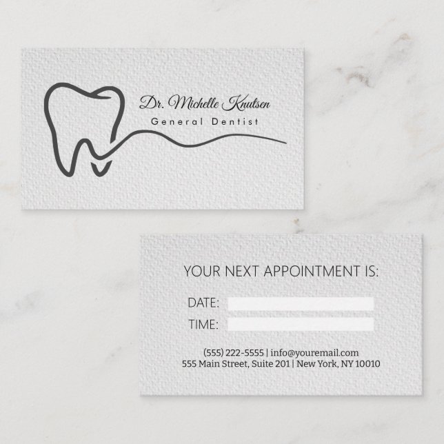 Tarjeta De Visita Dentist Profesional Dental Appointes Business (Anverso / Reverso)