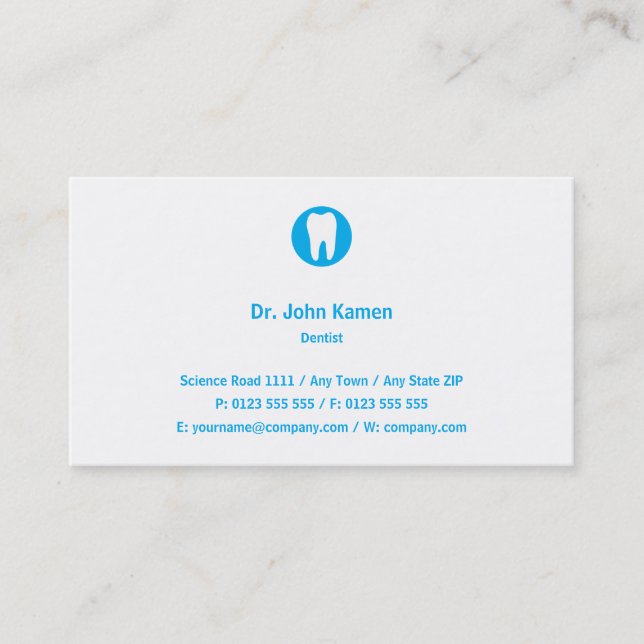 Tarjeta De Visita Dentista | Azul (Anverso)