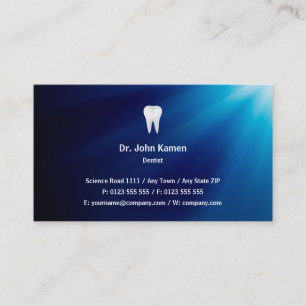 Tarjeta De Visita Dentista Brillo azul