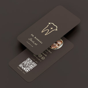 Tarjeta De Visita Dentista Cosmético Dental Estético Espresso