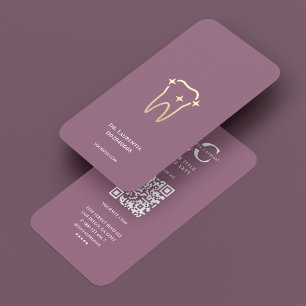 Tarjeta De Visita Dentista Cosmético Dental Estético Rosa Polvo