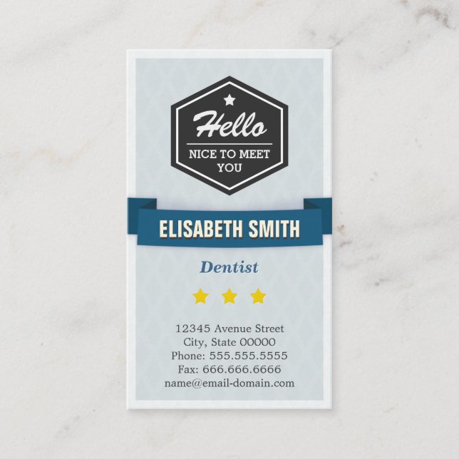 Tarjeta De Visita Dentista - Creativo Estilo Retro (Anverso)