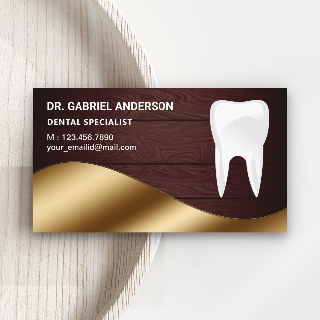 Tarjeta De Visita Dentista de Clínica Dental Dental de Madera Rústic (Subido por el creador)