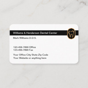 Tarjeta De Visita Dentista de diente dorado moderno y elegante