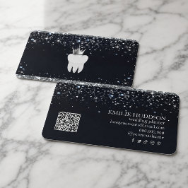 Tarjeta De Visita Dentista de dientes brillantes elegantes | Dental