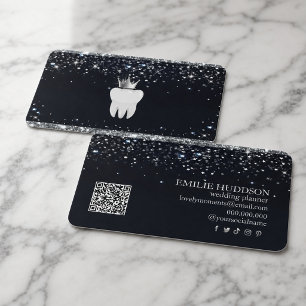 Tarjeta De Visita Dentista de dientes brillantes elegantes   Dental 