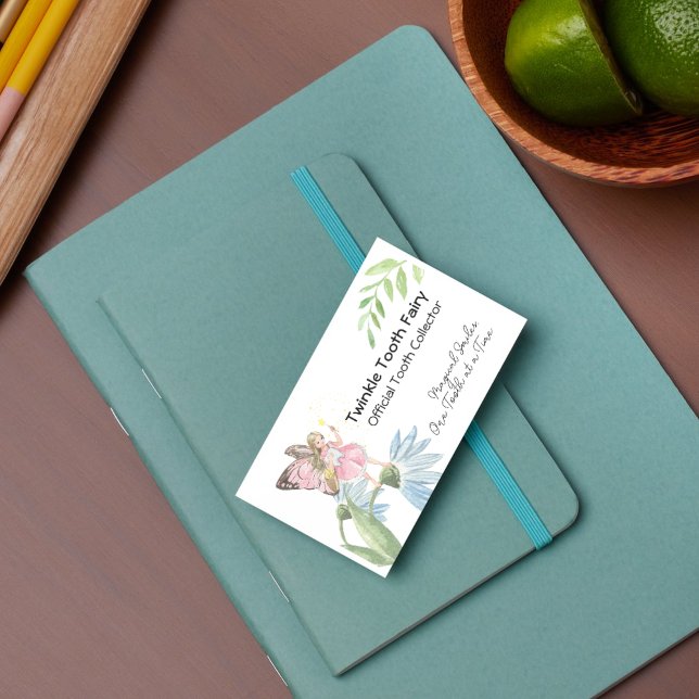 Tarjeta De Visita Dentista de dientes de acuarela mágica (Magical Watercolor Tooth Fairy Dentist Business Card)