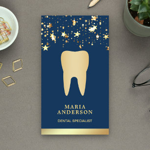 Tarjeta De Visita Dentista de la Clínica Dental Gold Confetti Gold T
