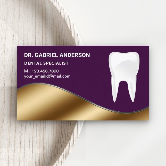 Tarjeta De Visita Dentista de la Clínica Dental Odontológica de Oro  (Subido por el creador)