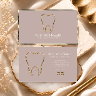 Tarjeta De Visita Dentista de Oro de Lujo