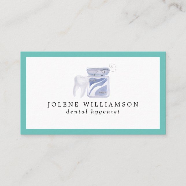 Tarjeta De Visita Dentista dental acuarela Higienista dental (Anverso)