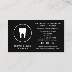 Tarjeta De Visita Dentista dental dental de medios sociales Dentist