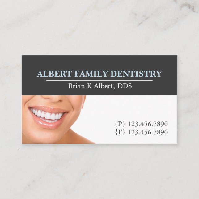 Tarjeta De Visita Dentista Dental Médica Smile Business (Anverso)
