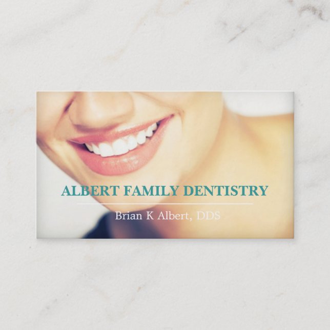 Tarjeta De Visita Dentista Dental Médica Smile Business (Anverso)