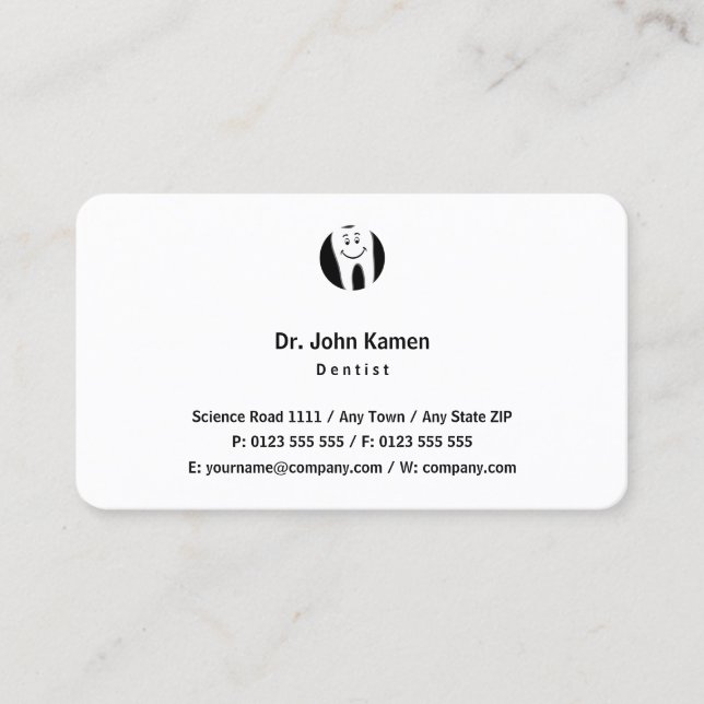 Tarjeta De Visita Dentista| Diente (Anverso)