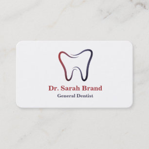 Tarjeta De Visita Dentista Elegante Diente Cuidado Dental
