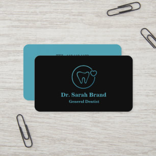 Tarjeta De Visita Dentista Elegante Diente Cuidado Dental