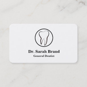 Tarjeta De Visita Dentista Elegante Diente Cuidado Dental