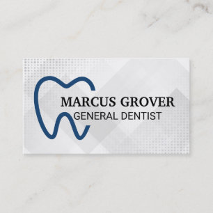 Tarjeta De Visita Dentista Logotipo de línea de arte azul de dient