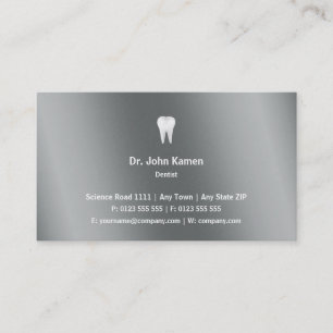 Tarjeta De Visita Dentista   Metálico Gráfico Clásico