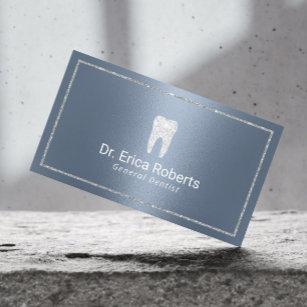 Tarjeta De Visita Dentista moderna Dusty Blue Dental Office