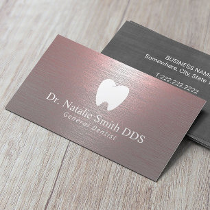 Tarjeta De Visita Dentista Moderno Cepillado Rosa Oro Odontología