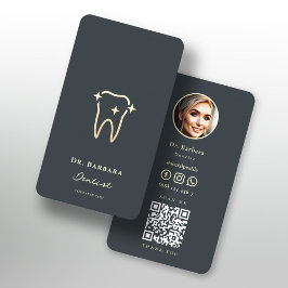TARJETA DE VISITA DENTISTA MODERNO ORTHODONTISTA ORO TOOTH