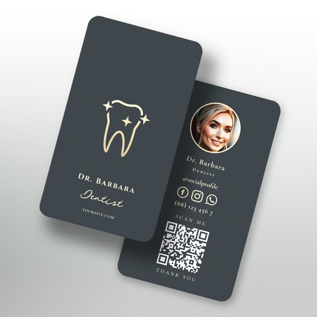 TARJETA DE VISITA DENTISTA MODERNO ORTHODONTISTA ORO TOOTH (MODERN DENTIST ORTHODONTIST GOLD TOOTH DENTISTRY BUSINESS CARD
)