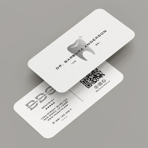 Tarjeta De Visita Dentista Ortodoncista Dental Mínimo Blanco
