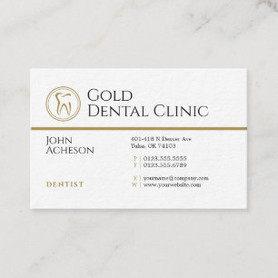Tarjeta De Visita Dentista profesional   Clínica dental de oro