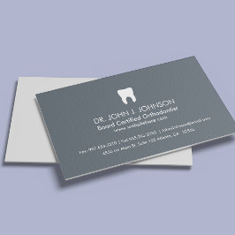 Tarjeta De Visita Dentista Profesional Slate Gray