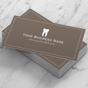 Tarjeta De Visita Dentista Simple Plain Brown Dental
