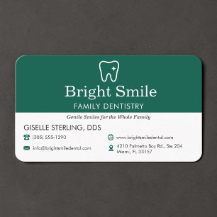 Tarjeta De Visita Dentista Verde