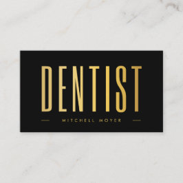 Tarjeta De Visita Dentistry Tooth Logo Black & Gold