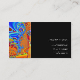Tarjeta De Visita Dentro de I · Arte del fractal · Azul y naranja