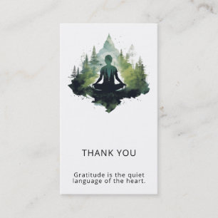 Tarjeta De Visita Dentro del Silencio Meditación en el Bosque