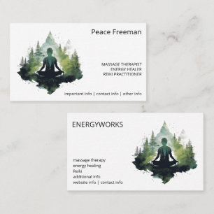 Tarjeta De Visita Dentro del Silencio   Meditación en el Bosque