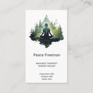 Tarjeta De Visita Dentro del Silencio   Meditación en el Bosque
