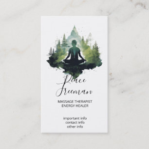 Tarjeta De Visita Dentro del Silencio   Meditación en el Bosque