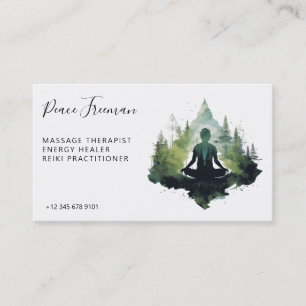Tarjeta De Visita Dentro del Silencio   Meditación en el Bosque