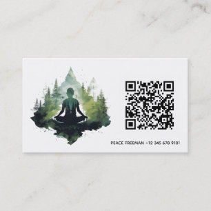 Tarjeta De Visita Dentro del Silencio   Meditación en el Bosque