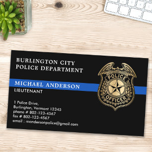 Tarjeta De Visita Departamento de Policía Personalizado Emblema Apli