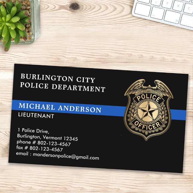 Tarjeta De Visita Departamento de Policía Personalizado Emblema Apli (Subido por el creador)