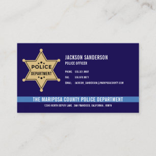 Tarjeta De Visita Departamento de Policía Placa de Sheriff Cumplimie