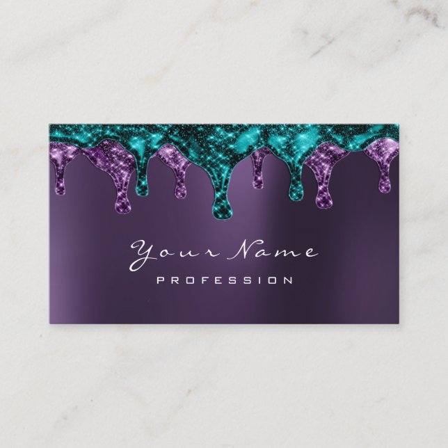 Tarjeta De Visita Depilación de Epilación de Cera Nails Violeta Púrp (Anverso)