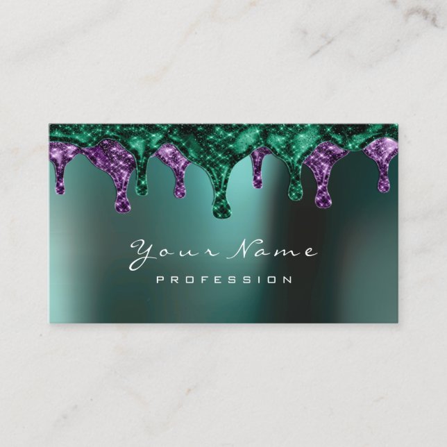 Tarjeta De Visita Depilación de Epilación de Cera Nails Violeta Púrp (Anverso)